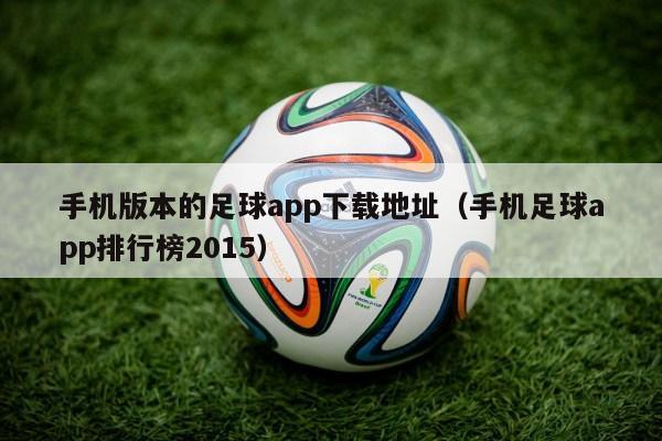 手机版本的足球app下载地址（手机足球app排行榜2015）