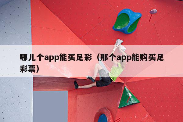 哪儿个app能买足彩（那个app能购买足彩票）