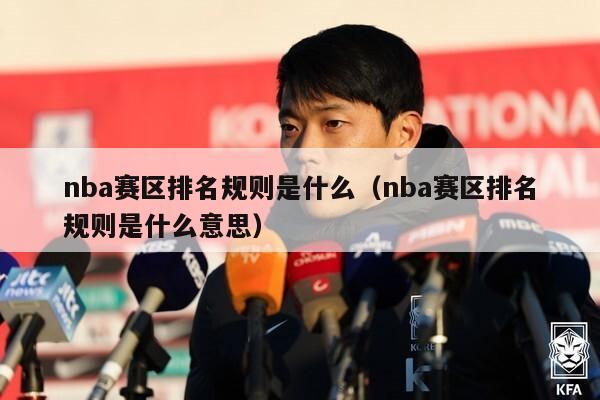 nba赛区排名规则是什么（nba赛区排名规则是什么意思）